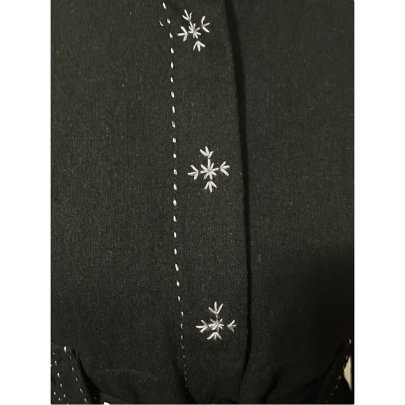 Rare Anthropologie One September Jacket Womens Small Black Snowflakes Wool Coat - Picture 5 of 15
